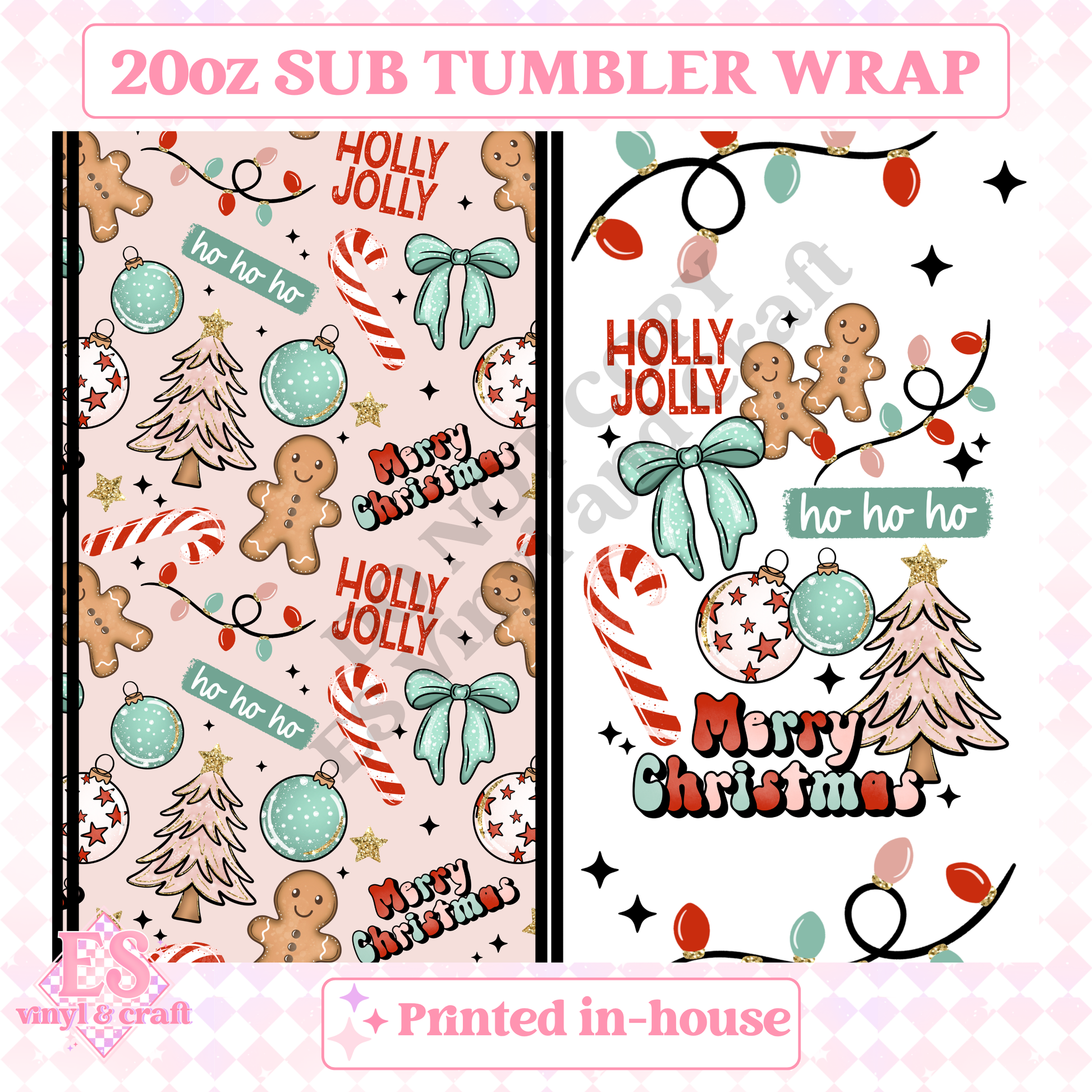 Merry Christmas Collage - Full 20oz Tumbler Sublimation Print image 1