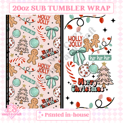 Merry Christmas Collage - Full 20oz Tumbler Sublimation Print image 1