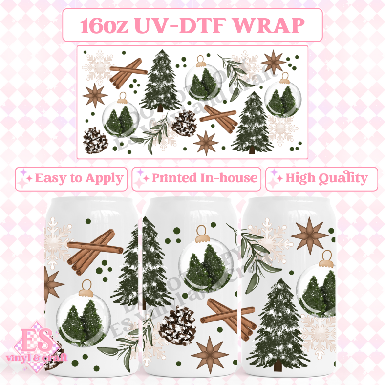 Cinnamon and Trees - 16oz Beer Can / Libbey UV-DTF Transfer image 0