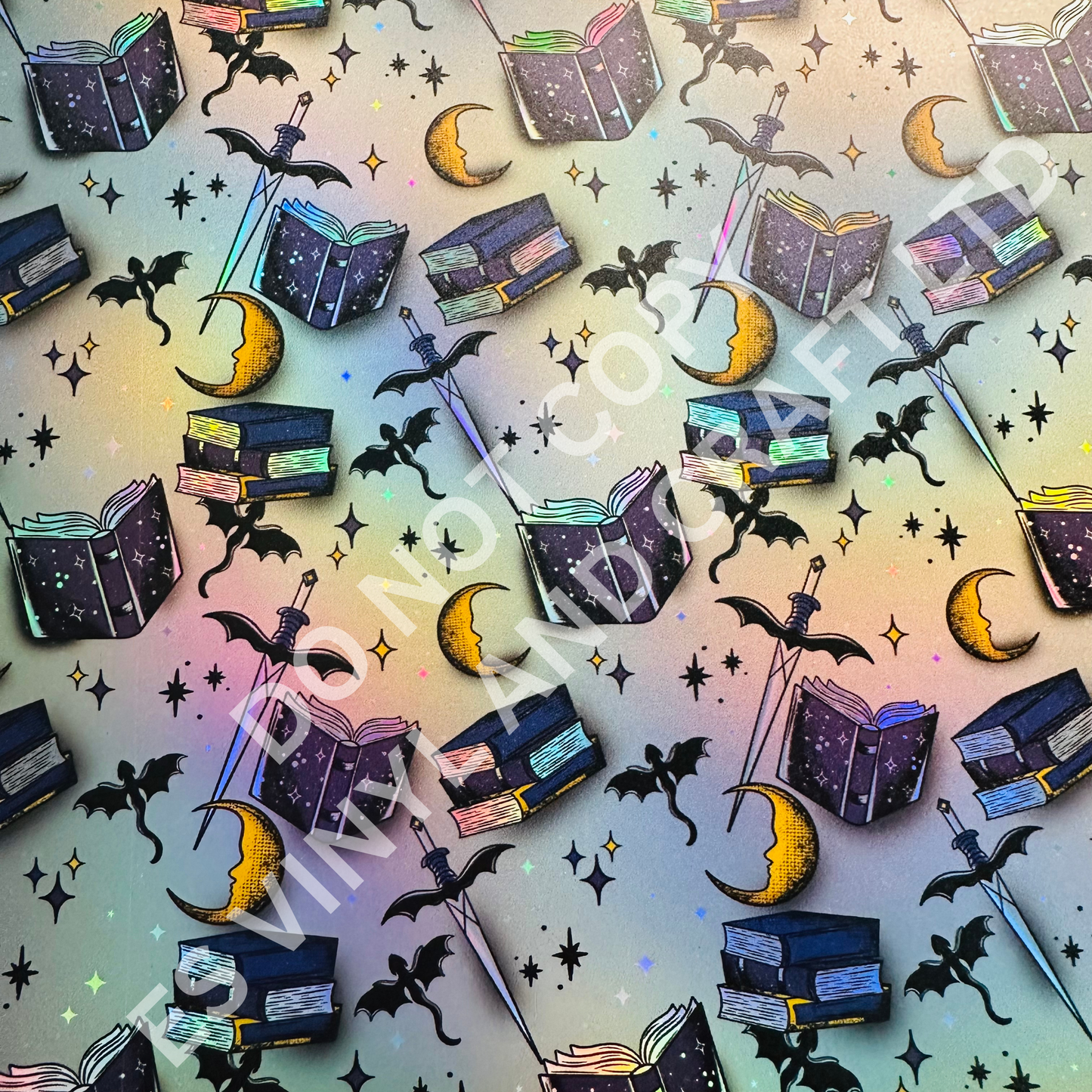 Fantasy Book - Holographic or Normal Printed Vinyl (A4 or 12" x 12" Sheet) image 1