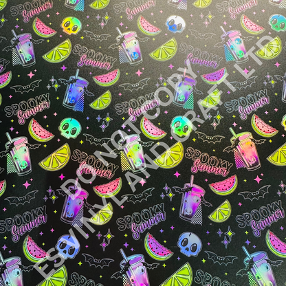 Spooky Summer - Holographic or Normal Printed Vinyl (A4 or 12" x 12") Sheet image 1