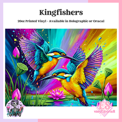 Kingfishers - 20oz Printed Tumbler Self Adhesive Vinyl image 0