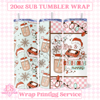 Coffee and Christmas Movies - Full 20oz Tumbler Sublimation Print image 0