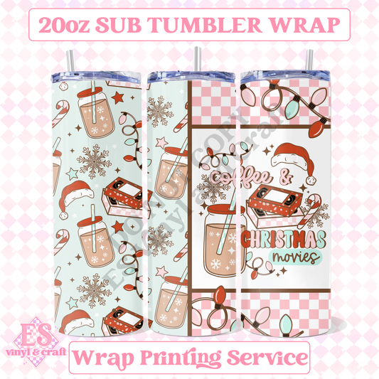 Coffee and Christmas Movies - Full 20oz Tumbler Sublimation Print image 0
