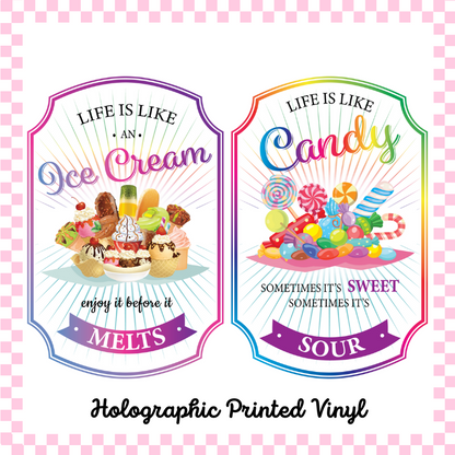 Life is Like Labels - Teckwrap Holographic Printed Vinyl image 0