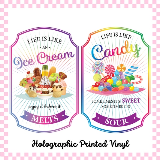 Life is Like Labels - Teckwrap Holographic Printed Vinyl image 0