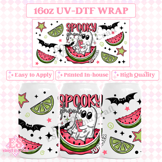 Spooky Ghoul - 16oz Beer Can / Libbey UV-DTF Transfer image 0