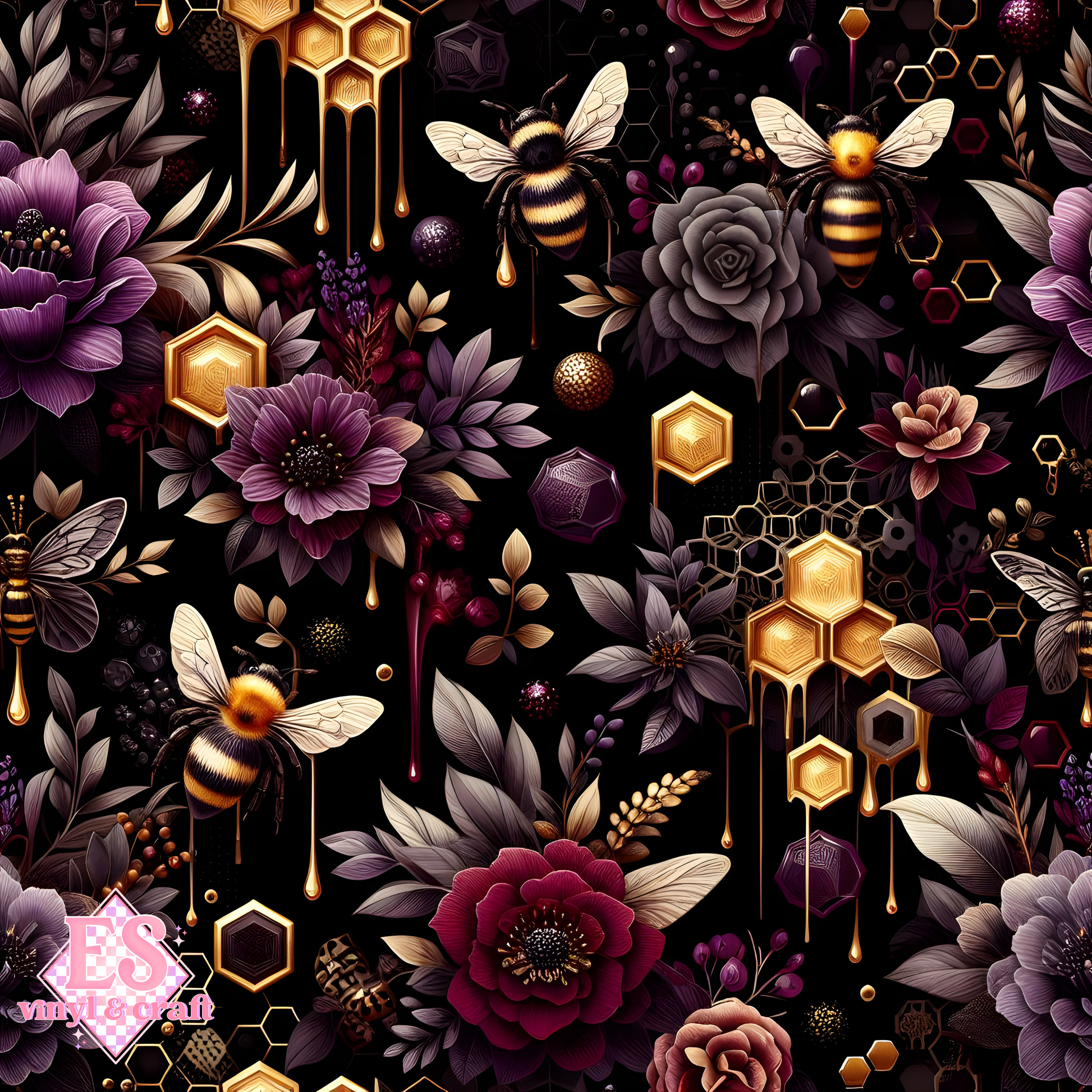 Nocturnal Honey Garden Collection - Section 1 - 12" x 12" Sheet image 3