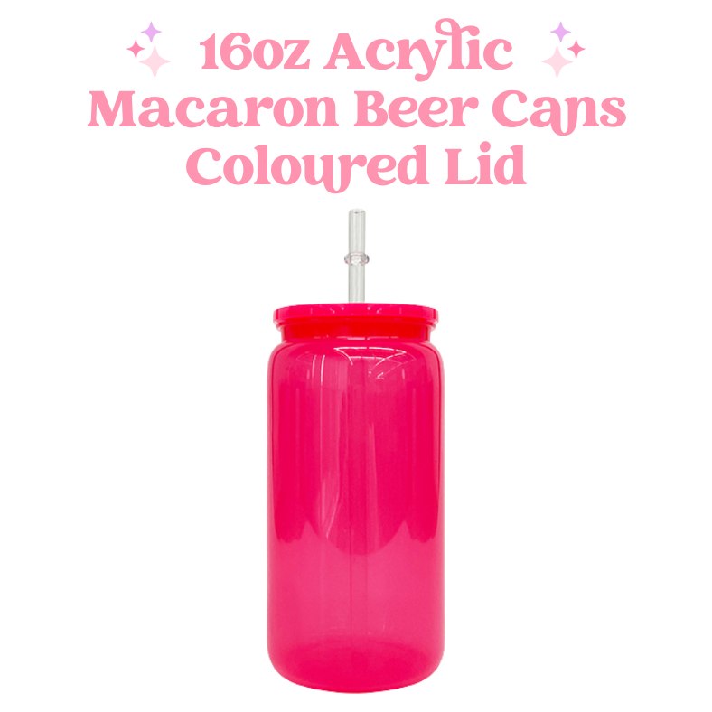 16oz Macaron Acrylic Coloured Beer Can with Plastic Lid and Straw image 4
