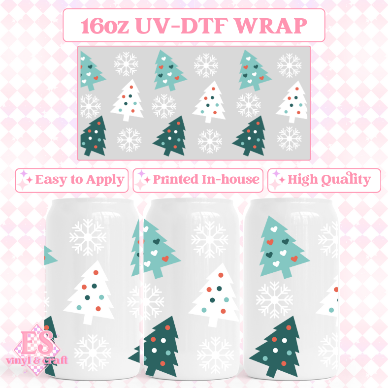 Christmas - 16oz Beer Can / Libbey UV-DTF Transfers image 10
