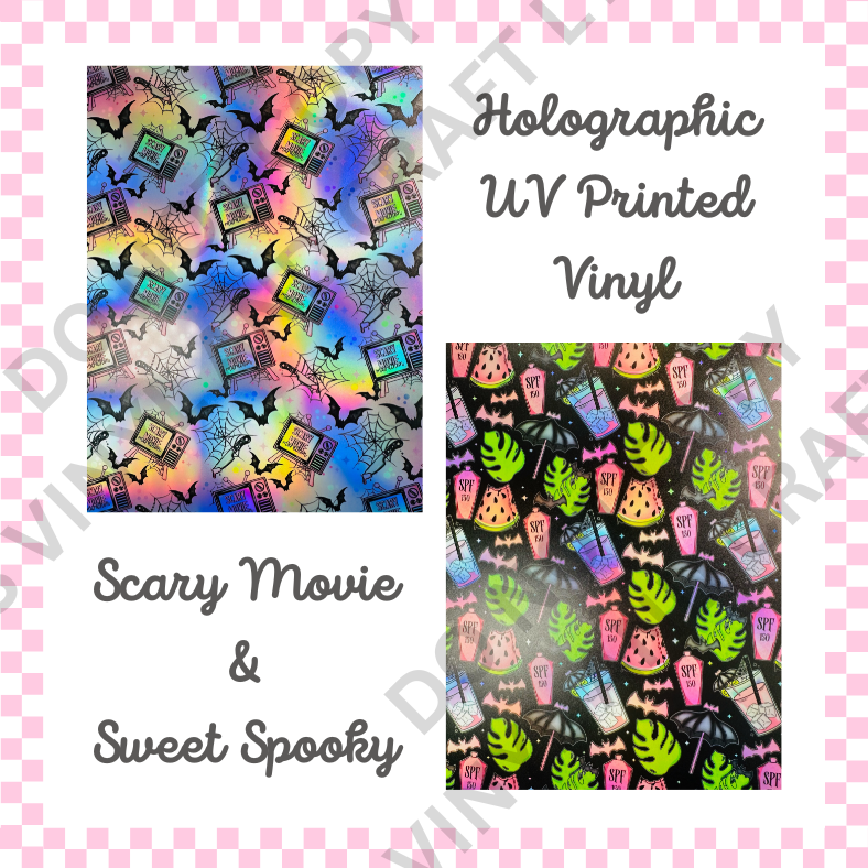 UV Printed Holographic Teckwrap Permanent Vinyl - A4 or 12" x 12" Sheet image 0