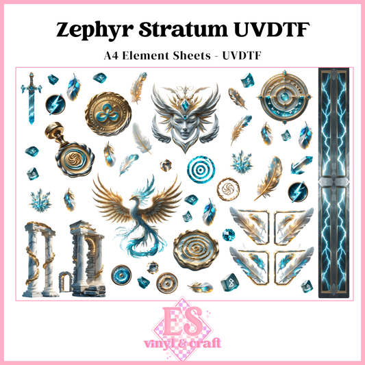 Zephyr Stratum - UVDTF Element Sheet (A4 Sheet)