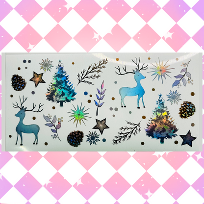 Winter Deer - 16oz Beer / Libbey Can Wrap Holographic Vinyl image 1
