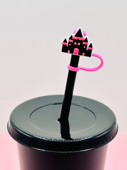 Straw Topper - Black and Pink Castle image 0