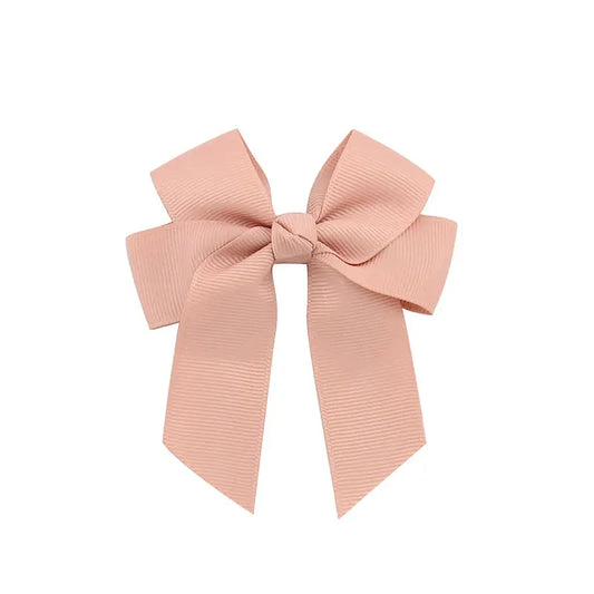 Hair Bow Clip 4" - Dusty Pink image 0