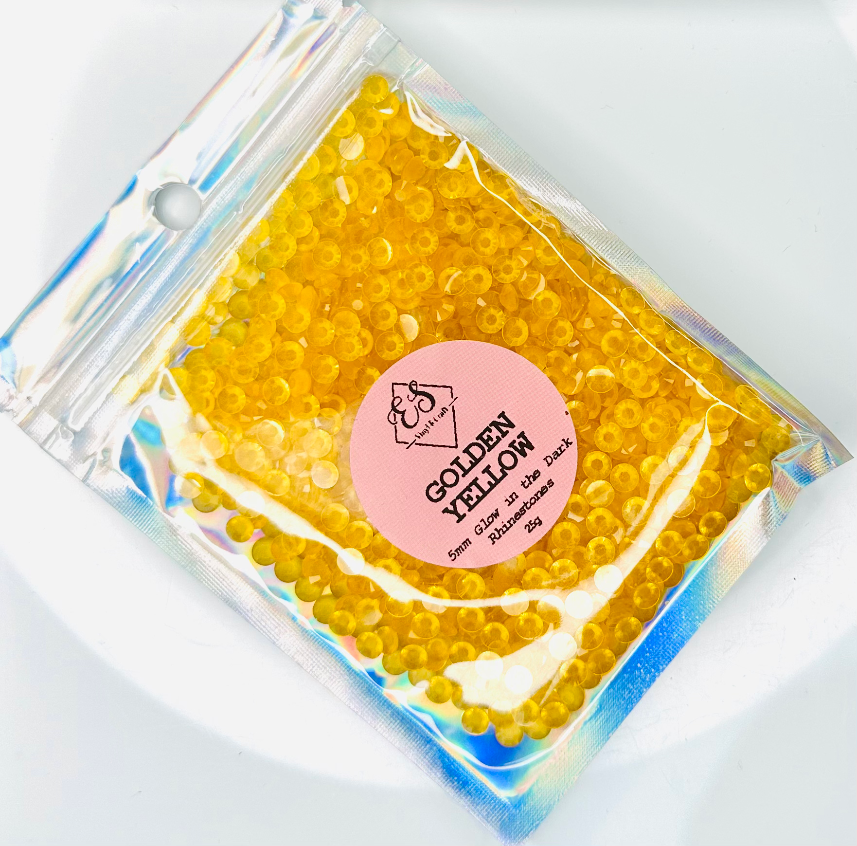 Golden Yellow - Glow in the Dark Resin Rhinestones (3mm, 4mm & 5mm) image 2