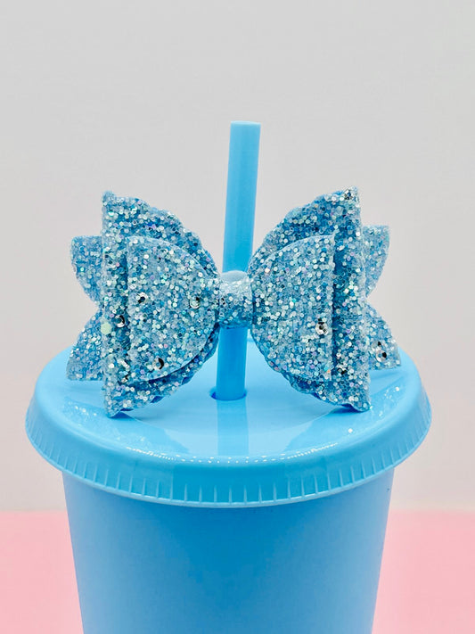 Bow Straw Topper - Ice Blue image 0