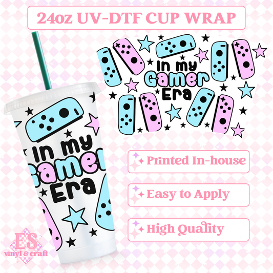In My Gamer Era "S" Coloured - UVDTF 24oz Cold Cup Wrap image 0