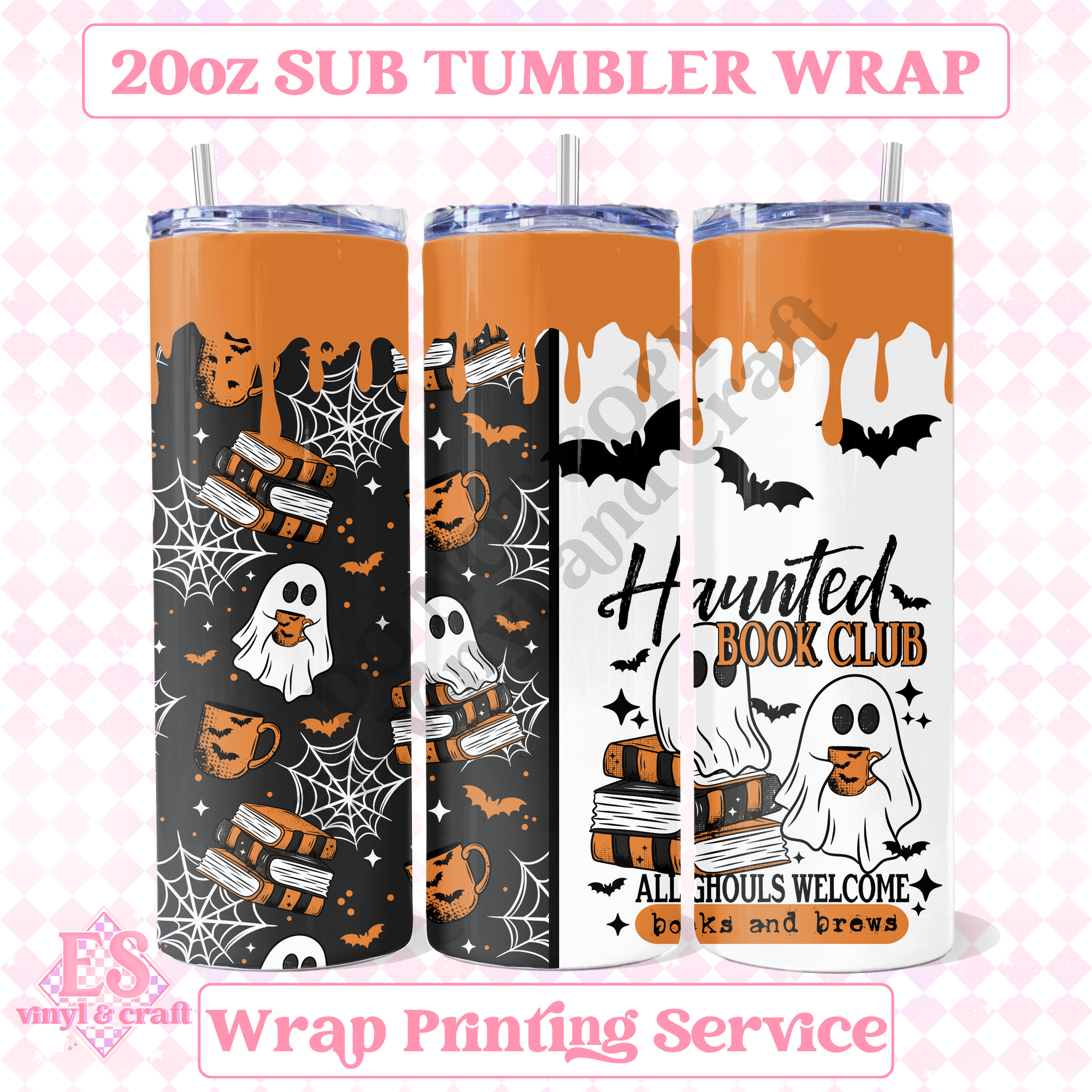 Haunted Book Club - Full 20oz Tumbler Sublimation Print image 0