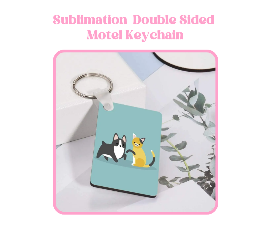 Rectangle Double Sided Sublimation Keychain image 1
