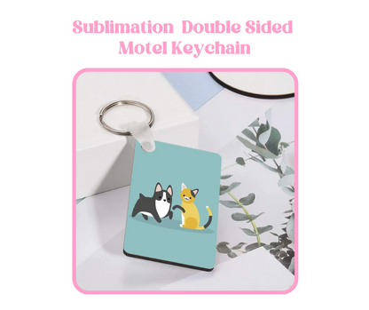 Rectangle Double Sided Sublimation Keychain image 1
