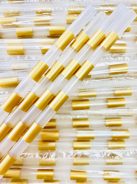 Gold and Clear Stripes Straw image 0