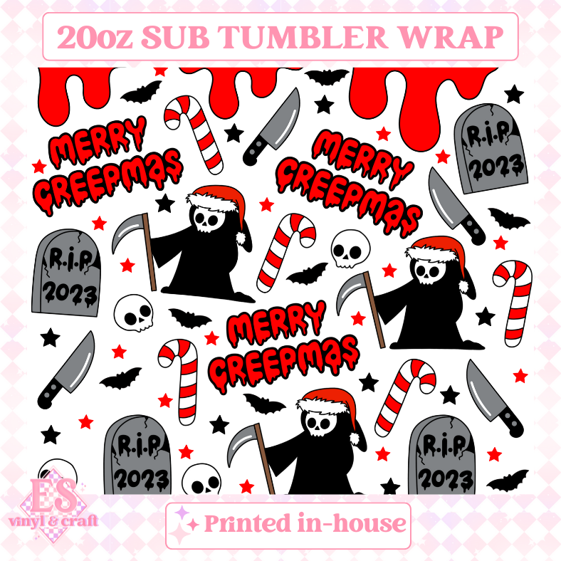 Merry Creepmas - Full 20oz Tumbler Sublimation Print image 1