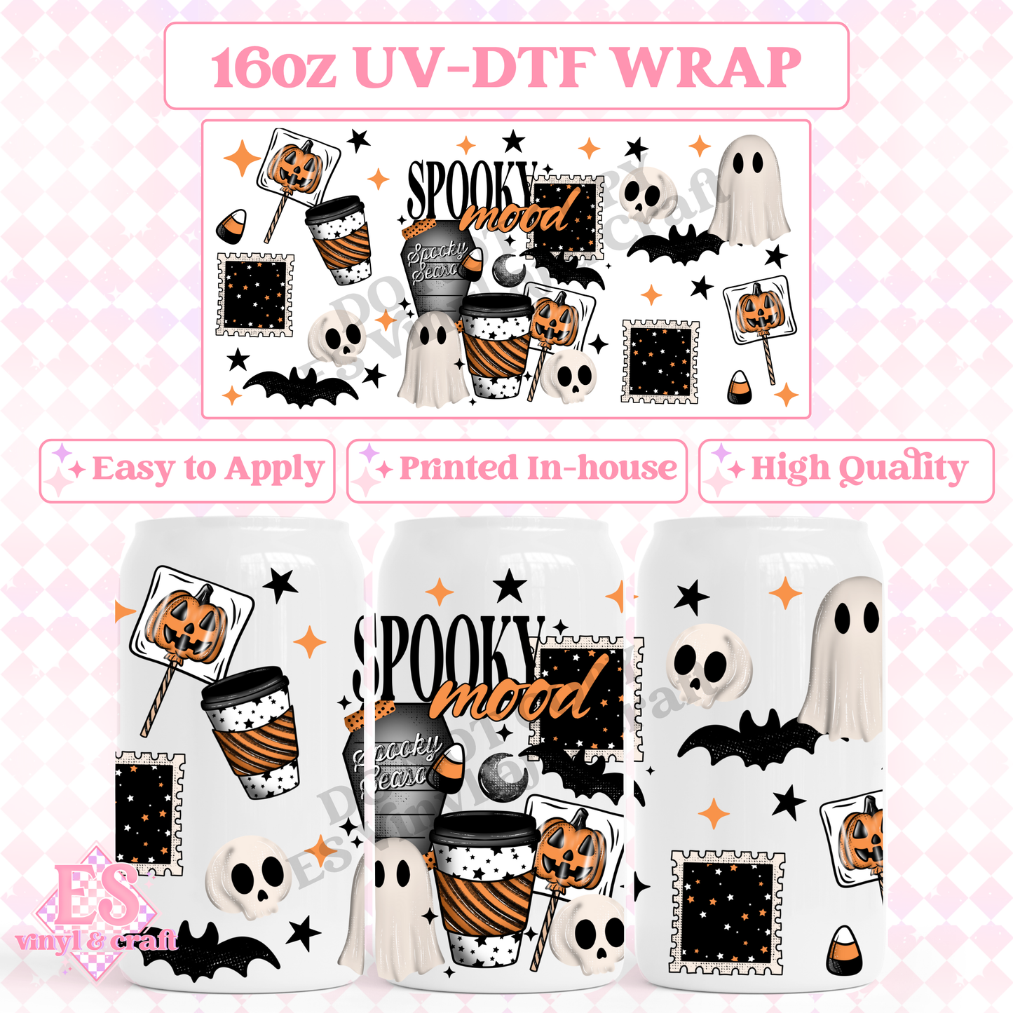 Spooky Mood - 16oz Beer Can / Libbey UV-DTF Transfer image 0