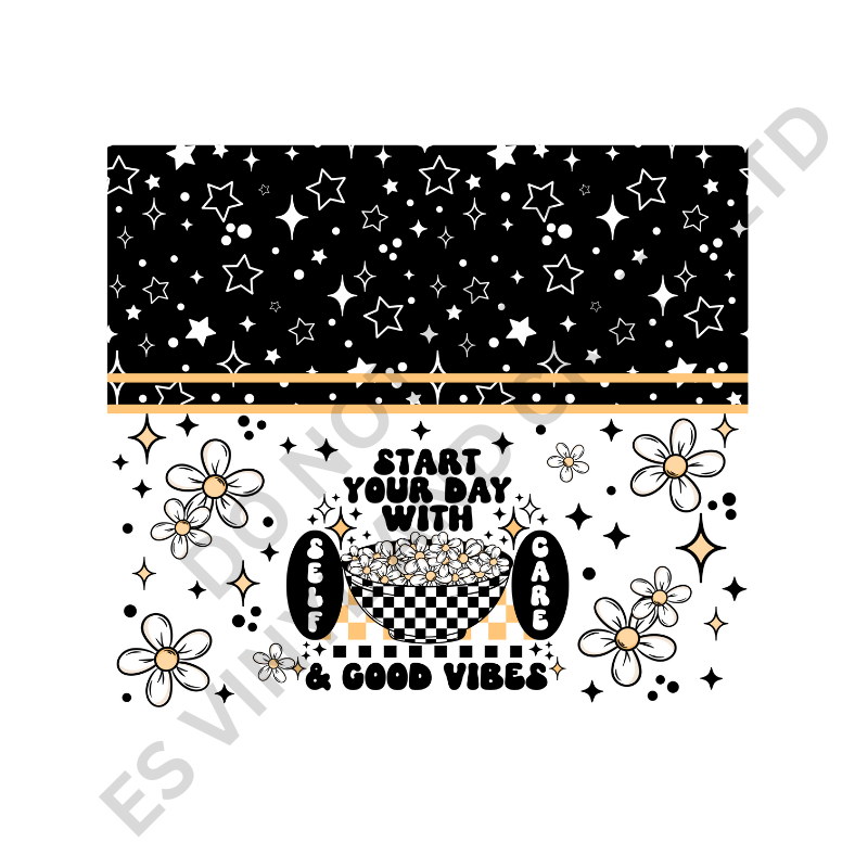 Good Vibes (White) - Full 20oz Tumbler Sublimation Ready To Print image 1