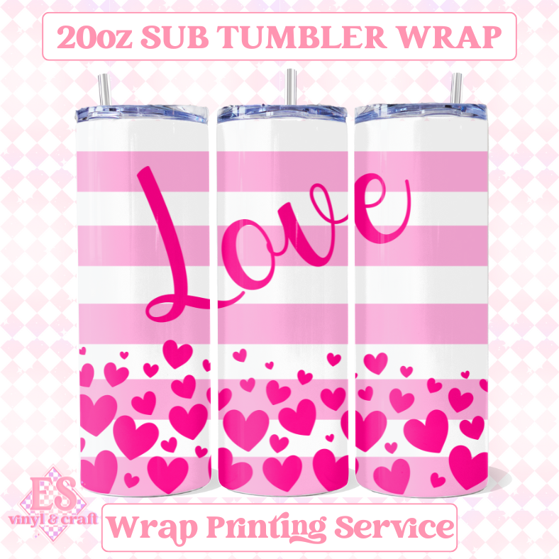 Love (2 Colour Options) - Full 20oz Tumbler Sublimation Print image 0