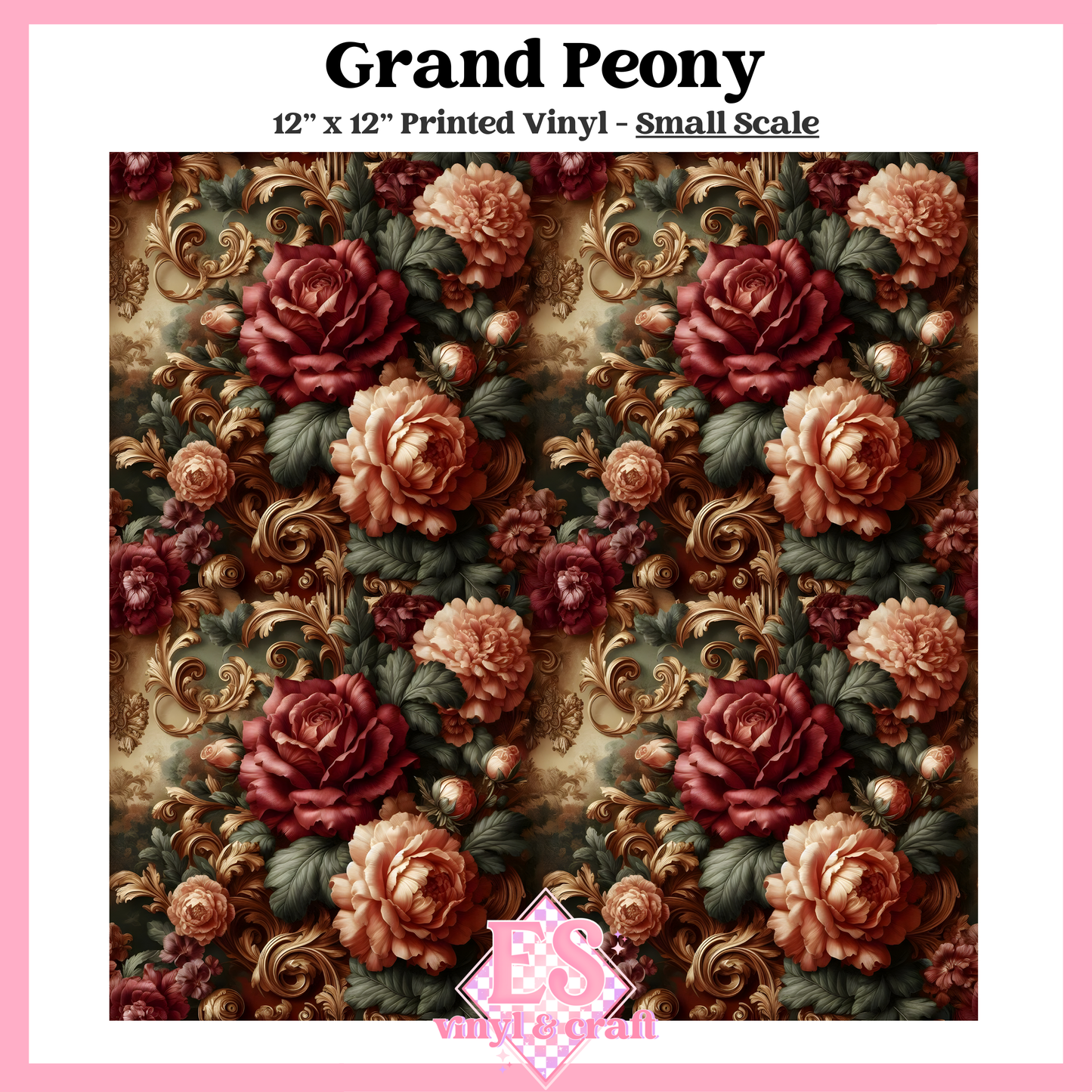 Grand Peony - Small or Large Scale Options - 12" x 12" Sheet image 1
