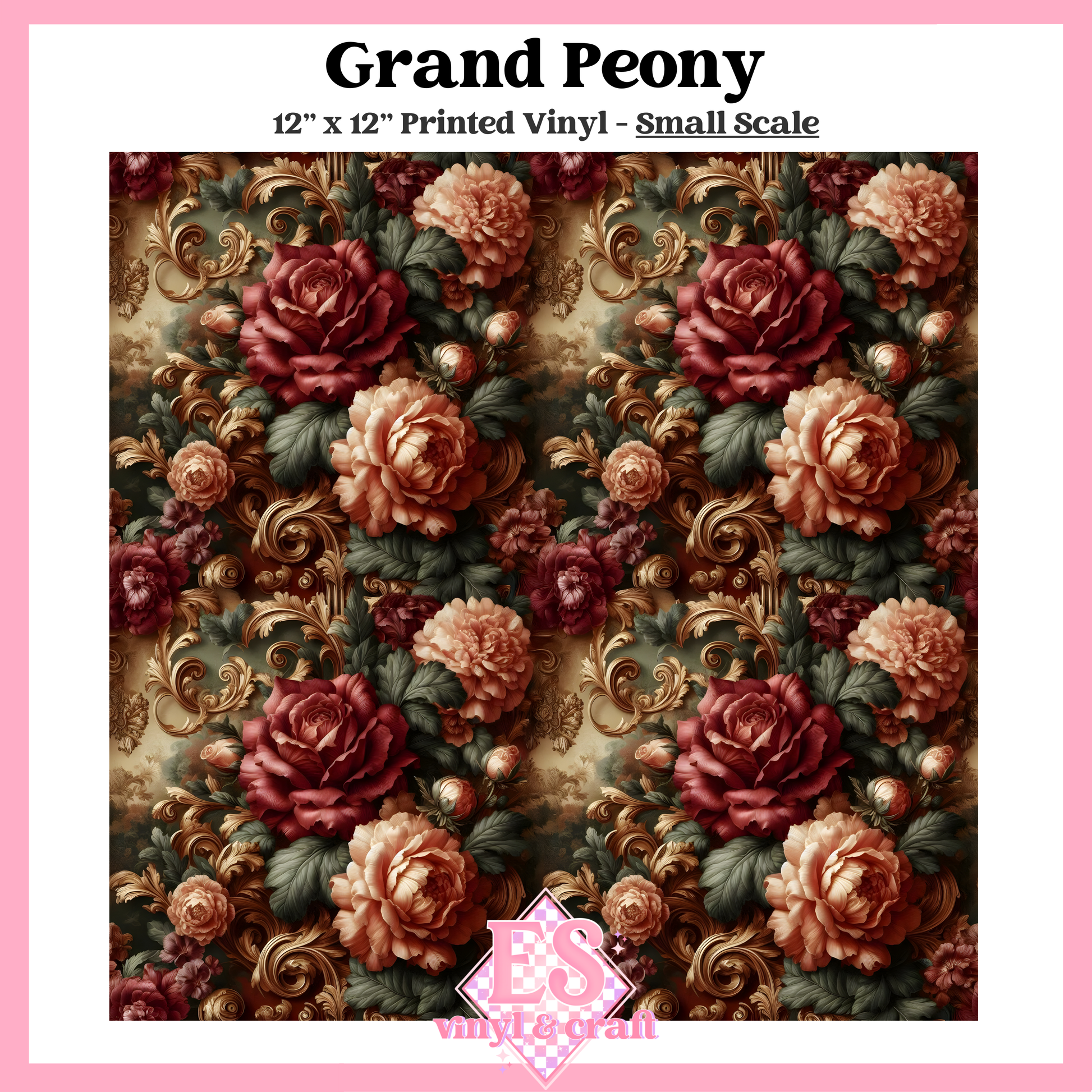 Grand Peony - Small or Large Scale Options - 12" x 12" Sheet image 1