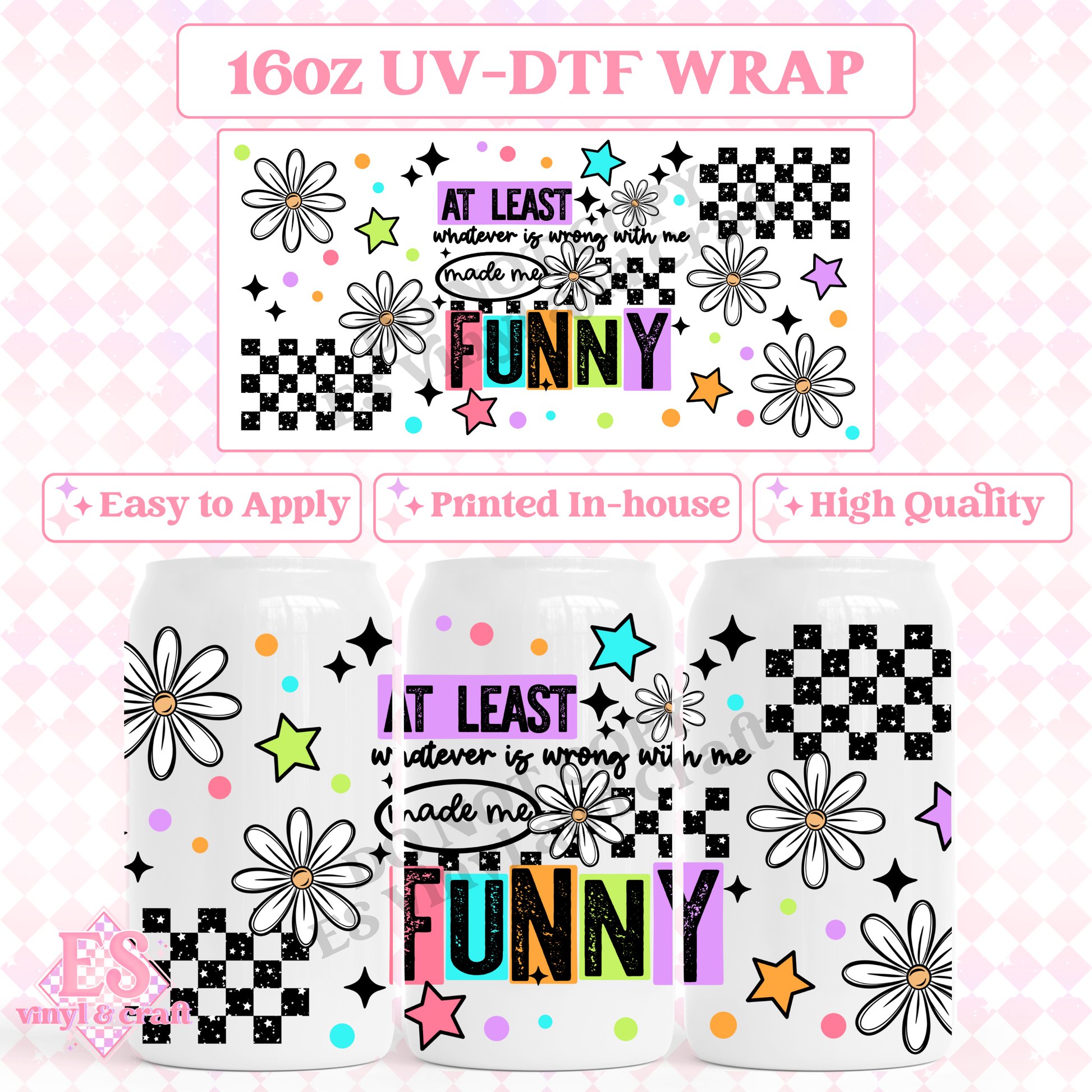 Whatever is Wrong with Me - 16oz Beer Can / Libbey UV-DTF Transfer image 0