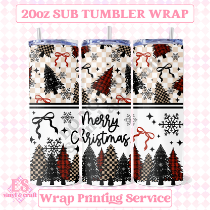 Merry Christmas - Full 20oz Tumbler Sublimation Print image 0