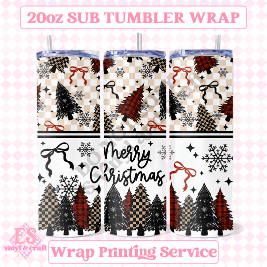 Merry Christmas - Full 20oz Tumbler Sublimation Print image 0