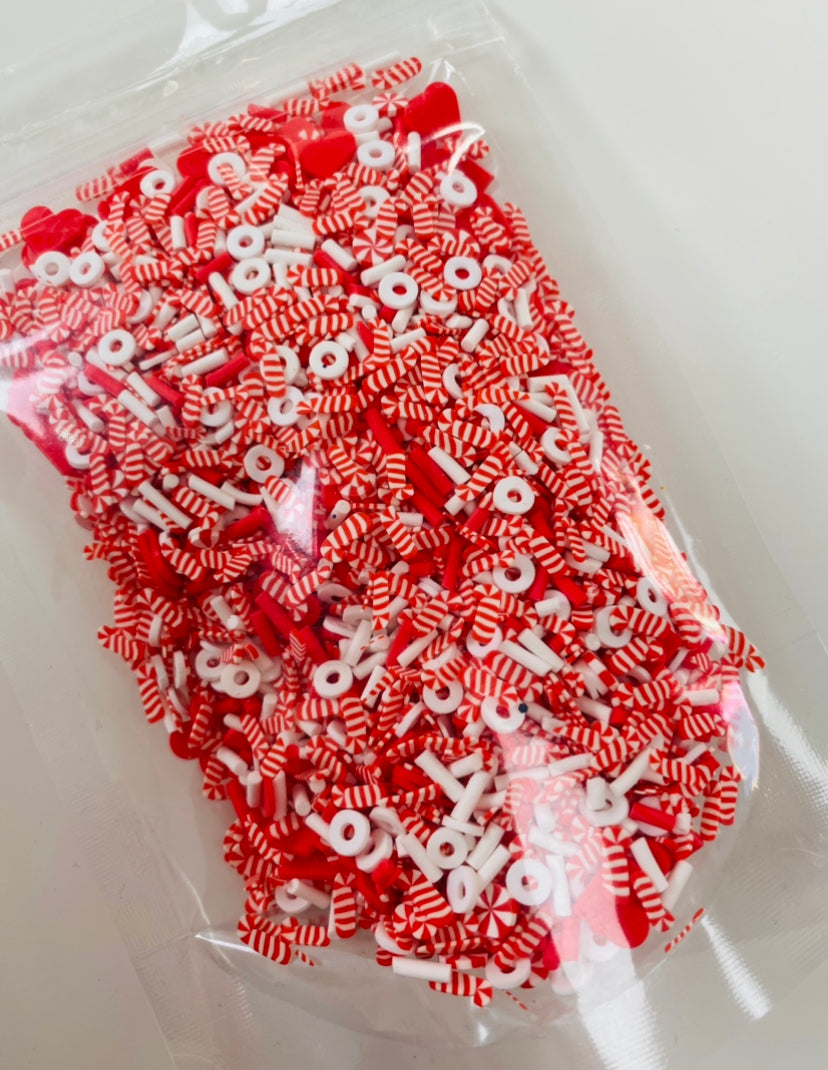 Candy Cane Lane - Polymer Clay Confetti image 1