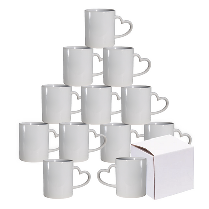 Heart Shaped Handle Sublimation Mug 11oz (330ml) image 3