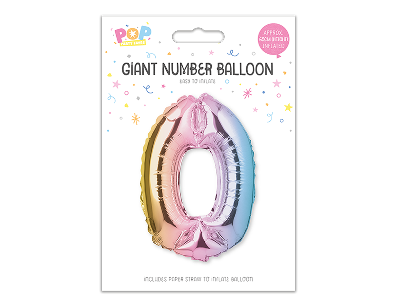 Multicoloured Foil Number Balloon 65cm image 10