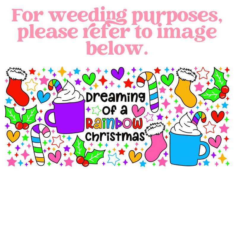 Rainbow Christmas - 16oz Beer / Libbey Can Wrap Holographic Vinyl image 2