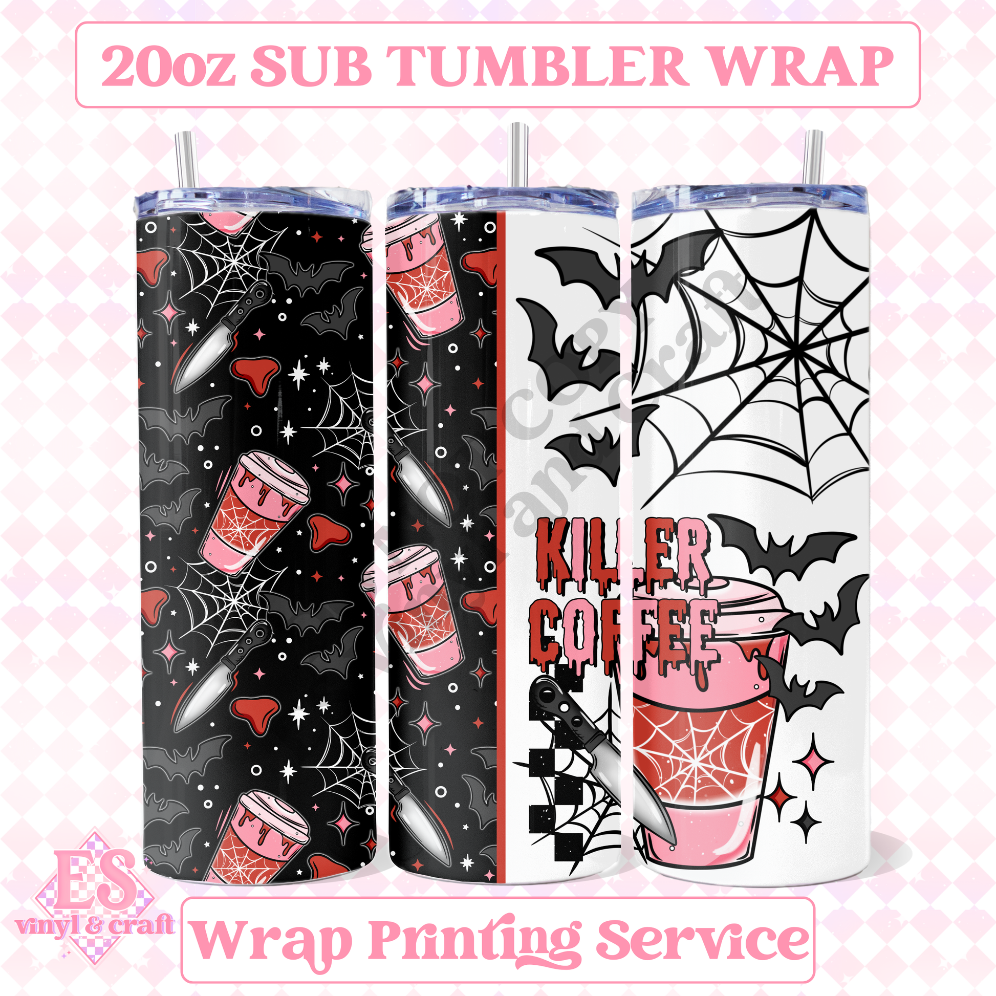 Killer Coffee - Full 20oz Tumbler Sublimation Print image 0