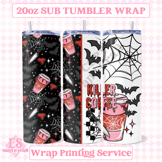 Killer Coffee - Full 20oz Tumbler Sublimation Print image 0