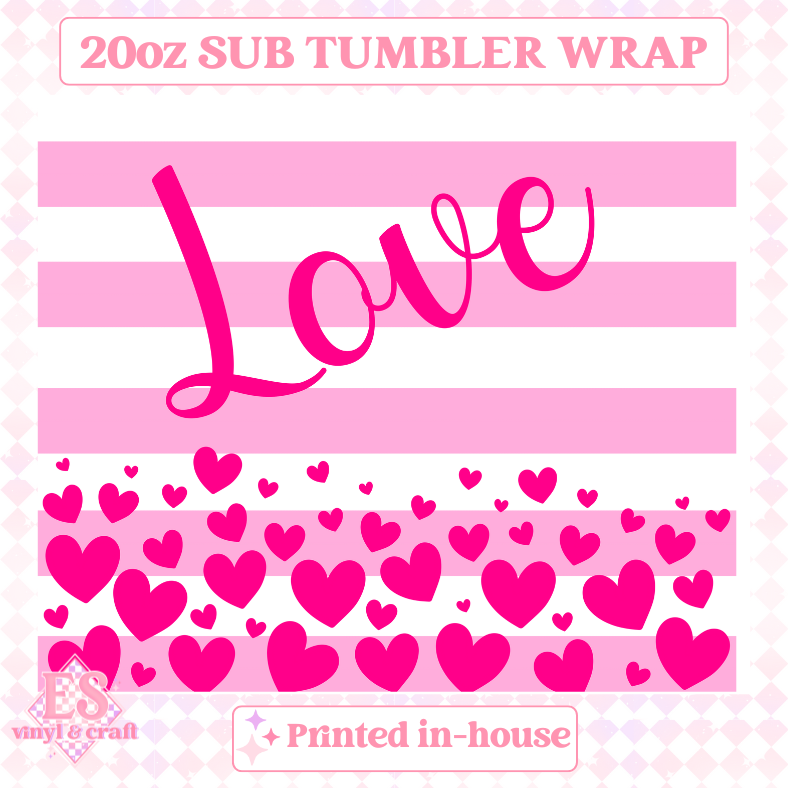 Love (2 Colour Options) - Full 20oz Tumbler Sublimation Print image 1