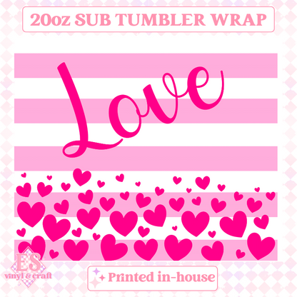 Love (2 Colour Options) - Full 20oz Tumbler Sublimation Print image 1