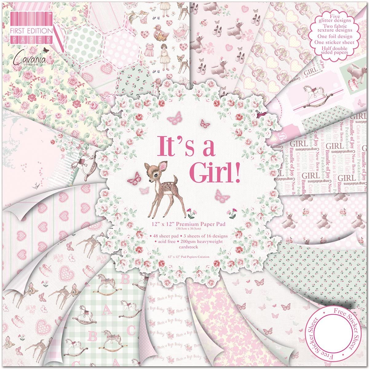 First Edition - Cardstock - It's a Girl!! 12" x 12" Paper Pad image 0