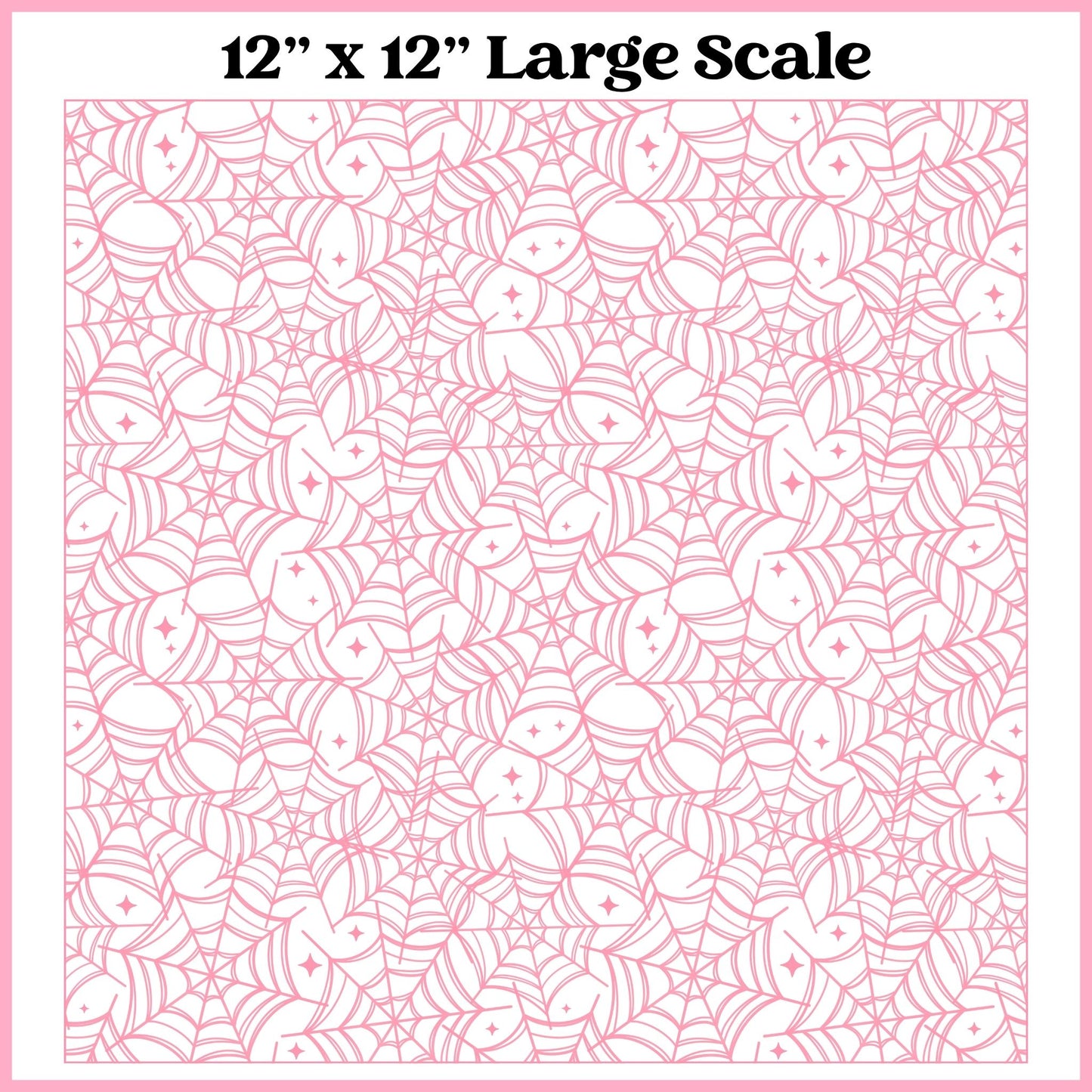 Pink on White Webs - 12"x12" Printed Self Adhesive Vinyl