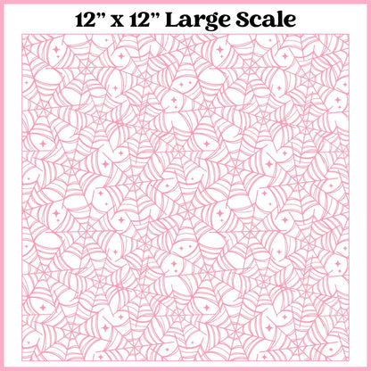 Pink on White Webs - 12"x12" Printed Self Adhesive Vinyl