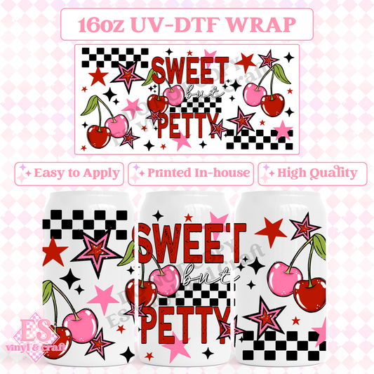 Sweet But Pretty - 16oz Beer Can / Libbey UV-DTF image 0