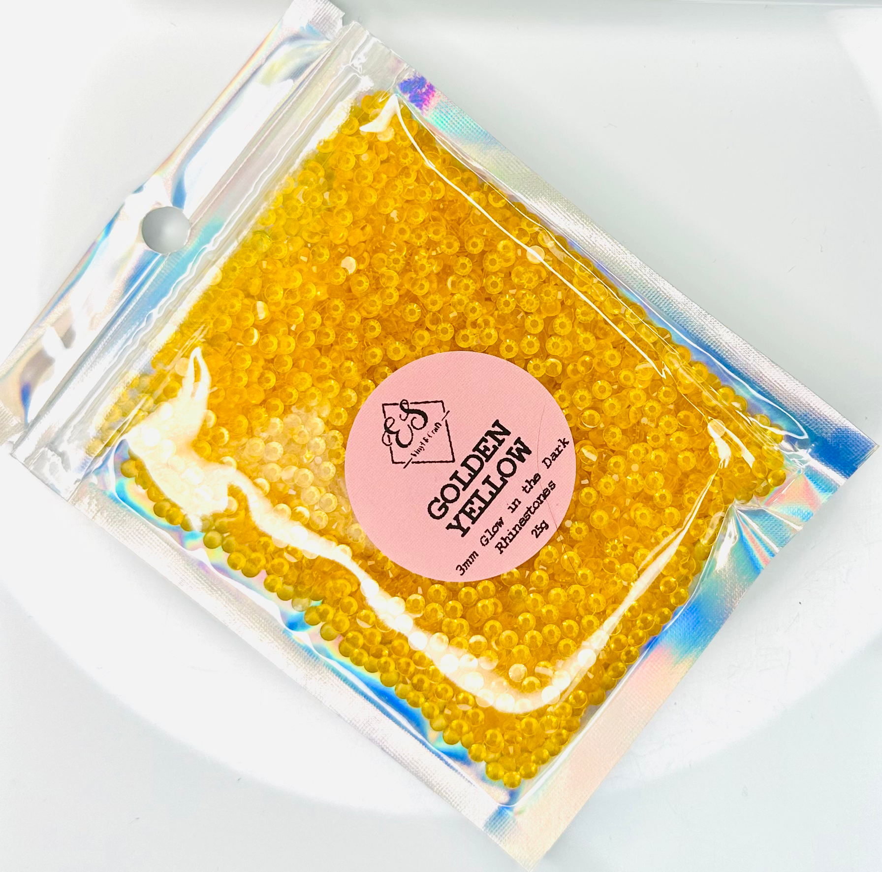 Golden Yellow - Glow in the Dark Resin Rhinestones (3mm, 4mm & 5mm) image 0