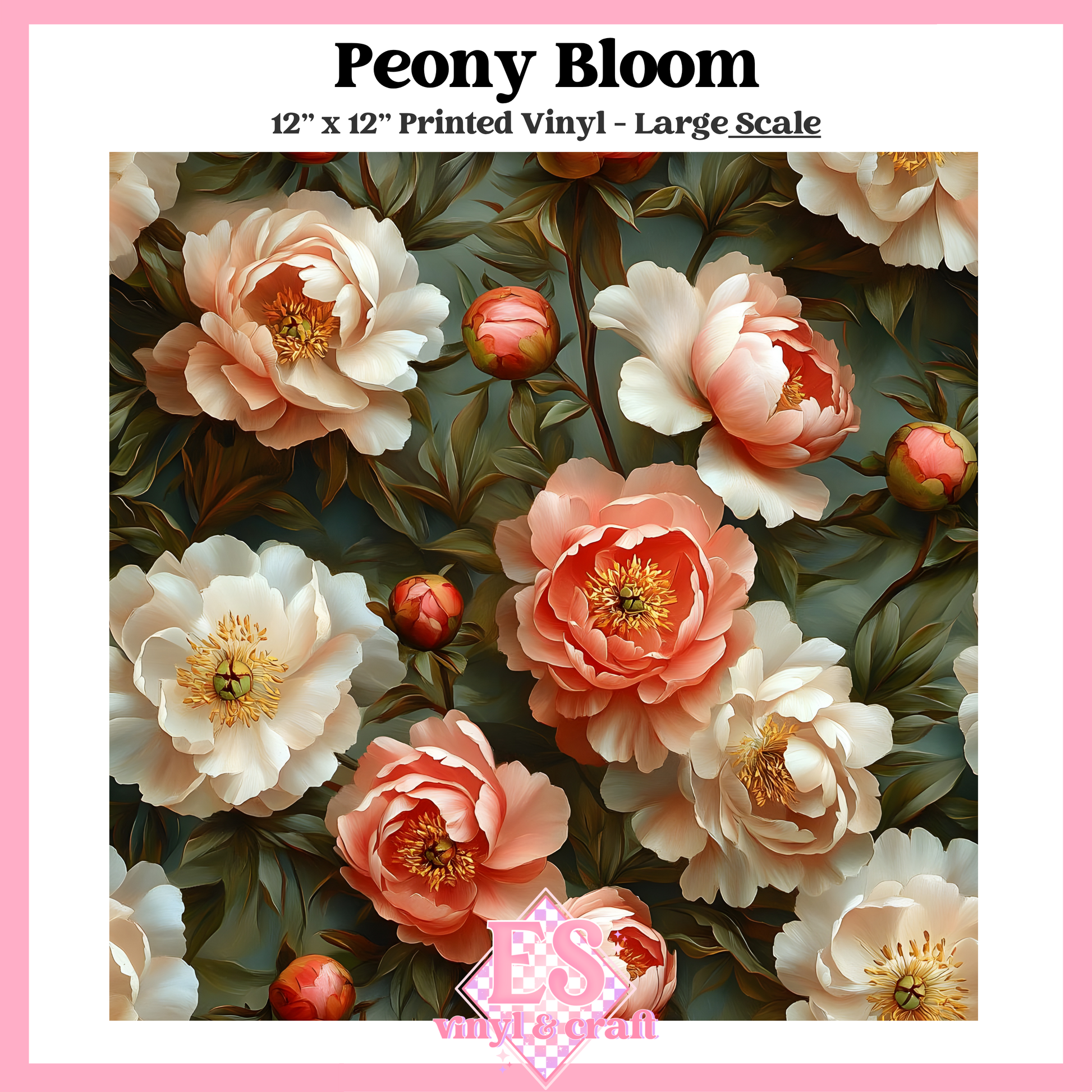 Peony Bloom - Small or Large Scale Options - 12" x 12" Sheet image 2