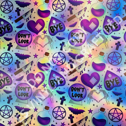 Spooky Holographic or Normal Printed Vinyl - A4 or 12" x 12" Sheet image 1